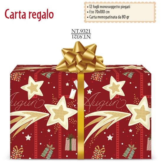 Immagine di CARTA REGALO 70X100cm 12fg NATALE