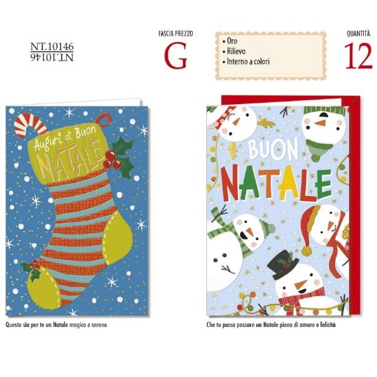 Picture of BIGLIETTI CROMO NATALE 12pz