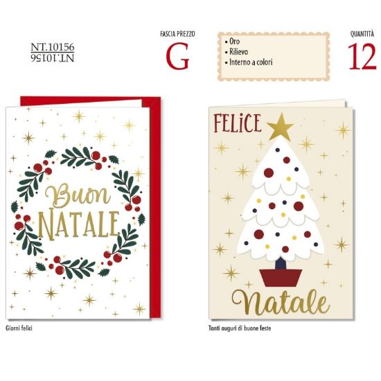 Picture of BIGLIETTI CROMO NATALE 12pz
