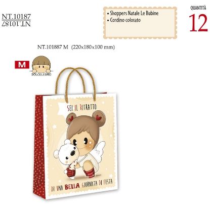 Immagine di SACCHETTI SHOPPER DECOR NATALE 22x18x10cm 12pz MEDIO CROMO