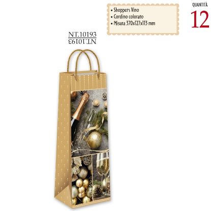 Immagine di SACCHETTI SHOPPER BOTTIGLIA 12X12X37cm 12pz VINO