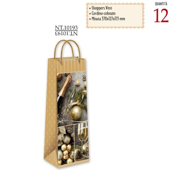 Picture of SACCHETTI SHOPPER BOTTIGLIA 12X12X37cm 12pz VINO