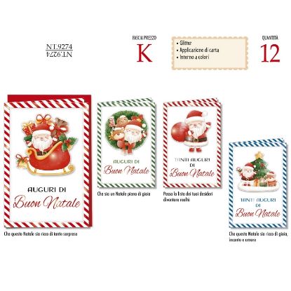 Immagine di BIGLIETTI CROMO NATALE 12pz