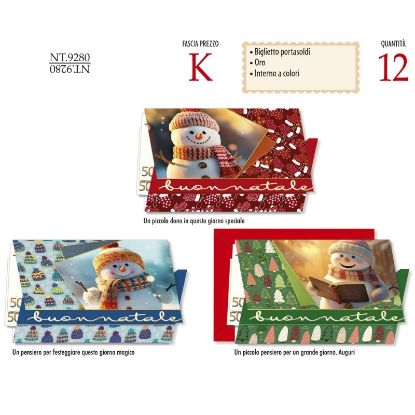 Immagine di BIGLIETTI CROMO NATALE 12pz PORTASOLDI
