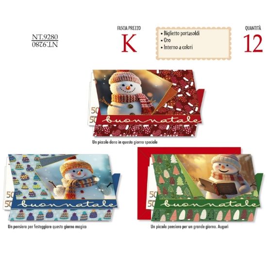 Picture of BIGLIETTI CROMO NATALE 12pz PORTASOLDI