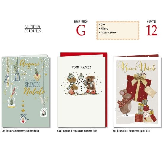 Picture of BIGLIETTI CROMO NATALE 12pz