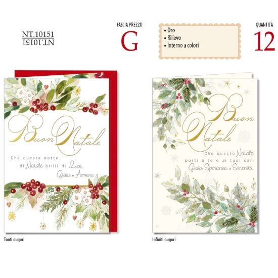 Picture of BIGLIETTI CROMO NATALE 12pz