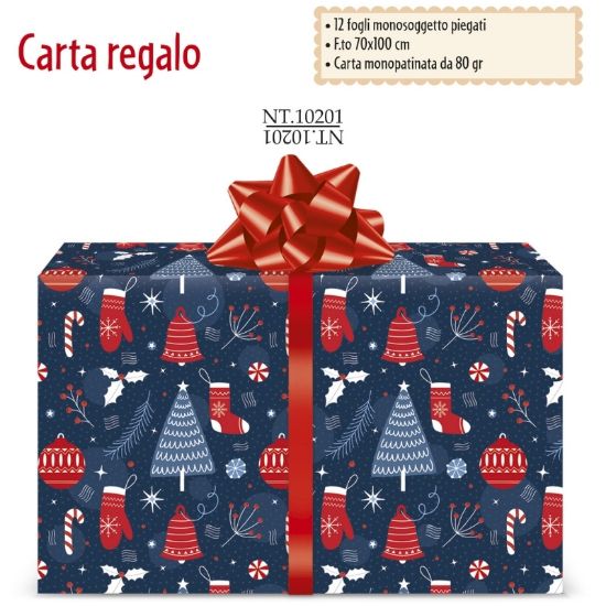 Picture of CARTA REGALO 70X100cm 12fg NATALE