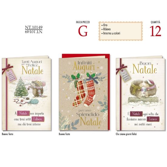 Picture of BIGLIETTI CROMO NATALE 12pz