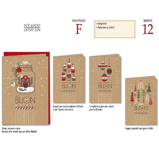 Picture of BIGLIETTI CROMO NATALE 12pz