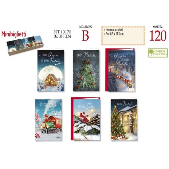 Picture of BIGLIETTI CROMO NATALE 120pz MINI 6 soggetti