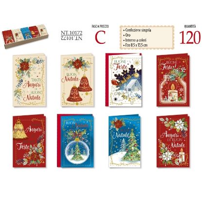 Immagine di BIGLIETTI CROMO NATALE 120pz MINI 8 soggetti confezione singola