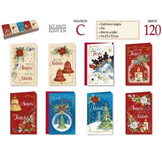 Picture of BIGLIETTI CROMO NATALE 120pz MINI 8 soggetti confezione singola