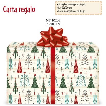 Immagine di CARTA REGALO 70X100cm 12fg NATALE