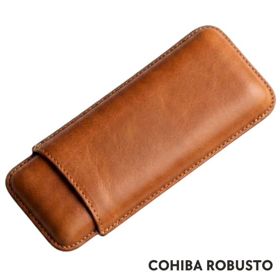 Picture of PORTASIGARO x2 COHIBA ROBUSTO 22mm L.120mm PANGEA 1pz HAVANA IN PELLE
