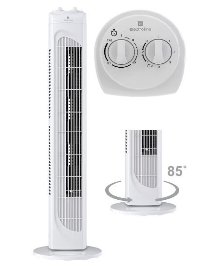 Picture of VENTILATORE a torre a velocità oscillante con timer bianco 45w
