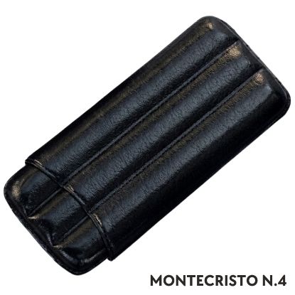Immagine di PORTASIGARO x3 MONTECRISTO N.4 15mm L.120mm PANGEA 1pz NERO IN PELLE