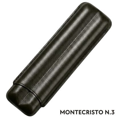 Immagine di PORTASIGARO x2 MONTECRISTO N.3 15mm L.140mm PANGEA 1pz NERO IN PELLE