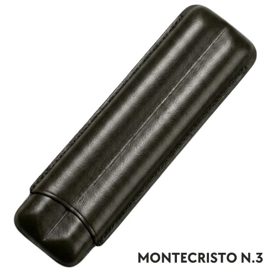 Immagine di PORTASIGARO x2 MONTECRISTO N.3 15mm L.140mm PANGEA 1pz NERO IN PELLE