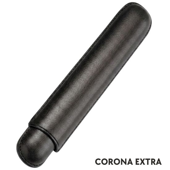 Immagine di PORTASIGARO x1 CORONA EXTRA 22mm L.160mm PANGEA 1pz NERO IN PELLE