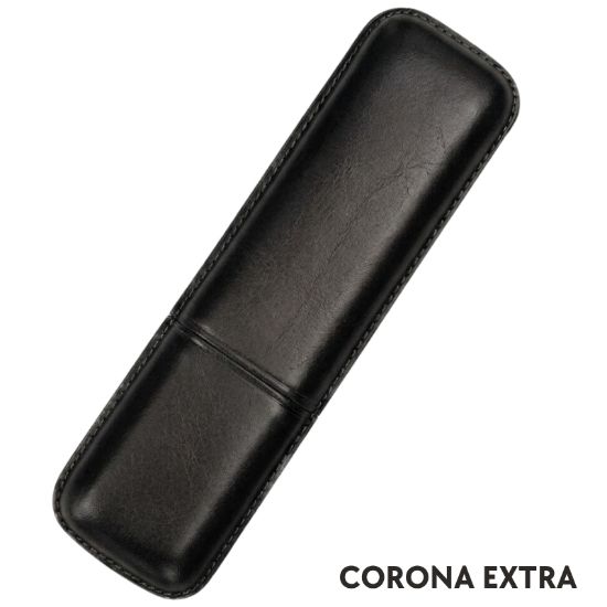 Immagine di PORTASIGARO x2 CORONA EXTRA 22mm L.160mm PANGEA 1pz NERO IN PELLE