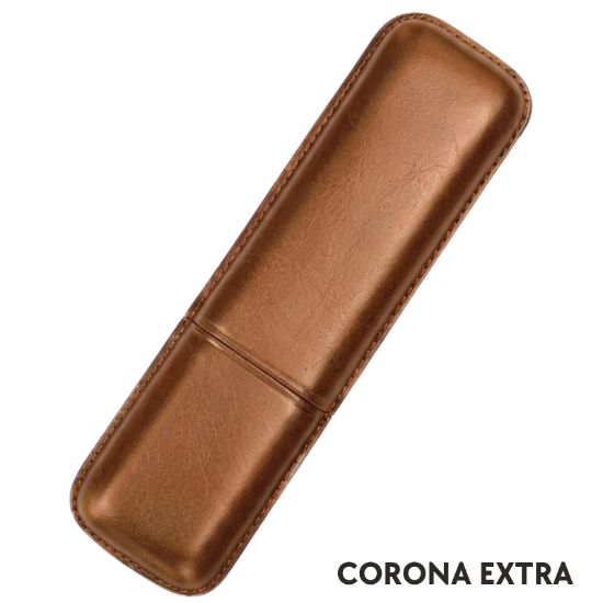 Immagine di PORTASIGARO x2 CORONA EXTRA 22mm L.160mm PANGEA 1pz MARRONE IN PELLE