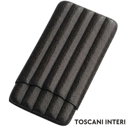 Immagine di PORTASIGARO x5 TOSCANI INTERI 1pz NERO IN PELLE