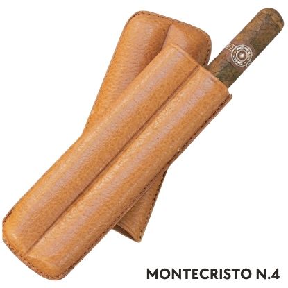 Immagine di PORTASIGARO x2 MONTECRISTO N.4 15mm L.120mm PANGEA 1pz MARRONE IN PELLE