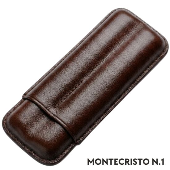Immagine di PORTASIGARO x2 MONTECRISTO N.3 15mm L.140mm PANGEA 1pz MARRONE IN PELLE