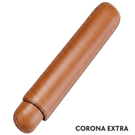 Picture of PORTASIGARO x1 CORONA EXTRA 22mm L.160mm PANGEA 1pz HAVANA IN PELLE