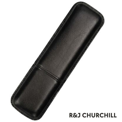 Picture of PORTASIGARO x2 R&J CHURCHILL FB 20mm L.180mm PANGEA 1pz NERO IN PELLE