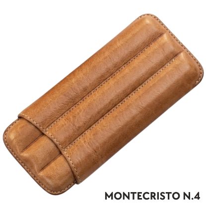 Immagine di PORTASIGARO x3 MONTECRISTO N.4 15mm L.120mm PANGEA 1pz MARRONE IN PELLE
