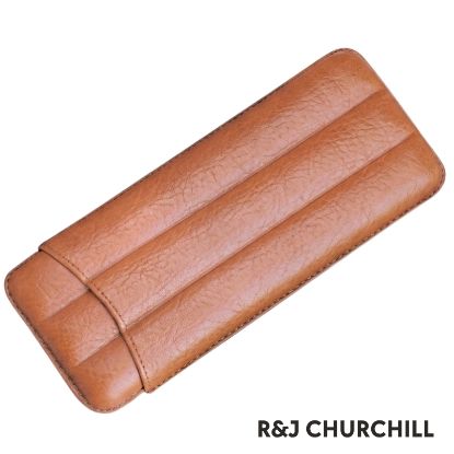 Immagine di PORTASIGARO x3 R/J CHURCHILL 16mm L.140mm 1pz MARRONE IN PELLE