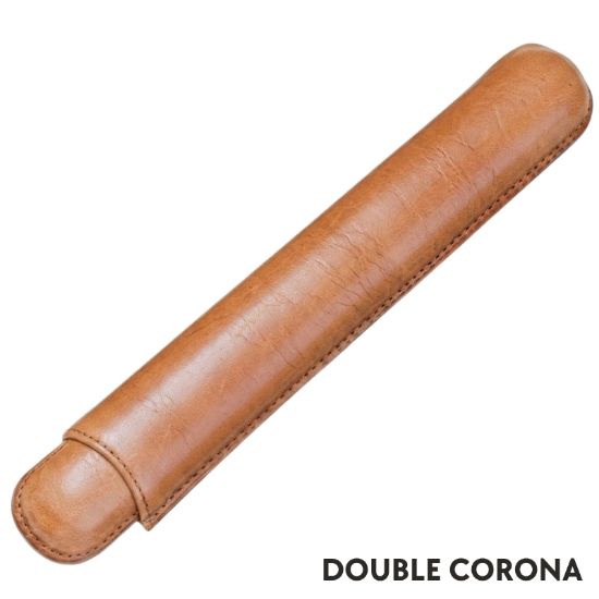 Picture of PORTASIGARO x1 DOUBLE CORONA 22mm L.200mm PANGEA 1pz HAVANA IN PELLE
