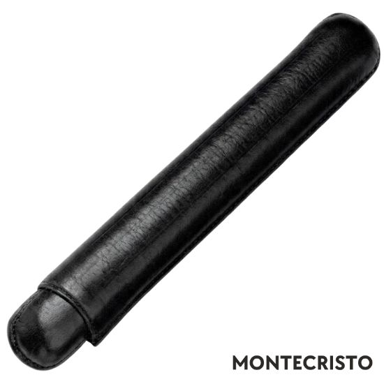 Picture of PORTASIGARO x1 MONTECRISTO 17mm L.140mm PANGEA 1pz NERO IN PELLE