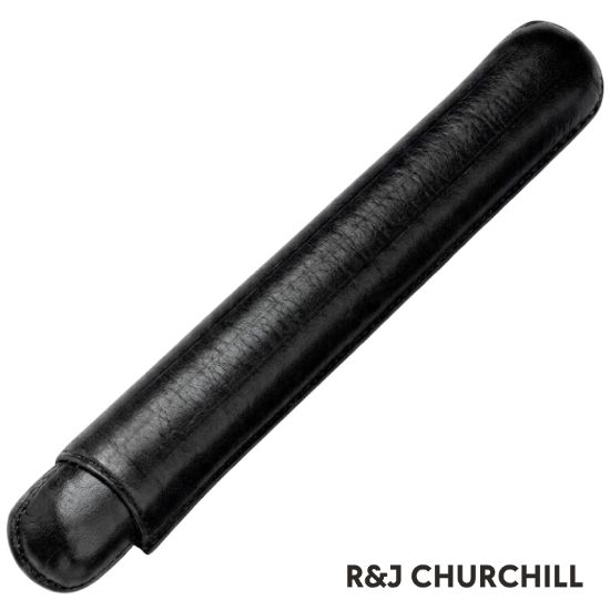 Picture of PORTASIGARO x1 R&J CHURCHILL 20mm L.180mm PANGEA 1pz NERO IN PELLE