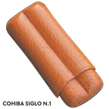 Picture of PORTASIGARO x2 COHIBA SIGLO N.1 14mm L.90mm PANGEA 1pz MARRONE IN PELLE
