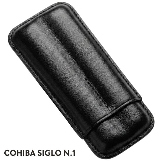 Immagine di PORTASIGARO x2 COHIBA SIGLO N.1 14mm L.90mm PANGEA 1pz NERO IN PELLE