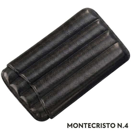 Immagine di PORTASIGARO x3 MONTECRISTO N.4 15mm L.120mm 1pz NERO IN PELLE