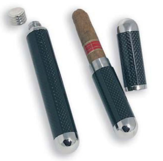 Picture of PORTASIGARO x1 SIGARO JET SET IN CARBONIO TUBO P/SIG. E FIASCHETTA