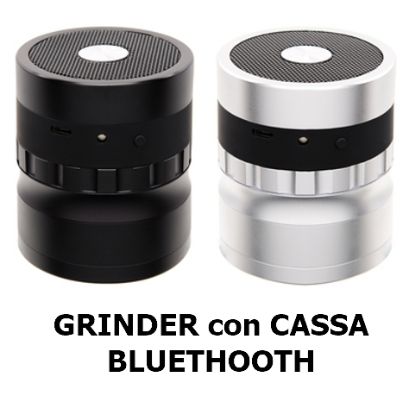 Immagine di TRITATABACCO SINGOLO 1pz GRINDER ATOMIC METAL 4parti 62mm + CASSA BLUETHOOTH