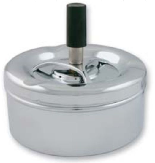 Immagine di PORTACENERE DA TAVOLO SINGOLO -METAL CROMO D.13cm