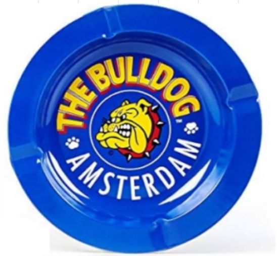 Picture of PORTACENERE DA TAVOLO SINGOLO - THE BULLDOG TIN ASHTRAY BLUE