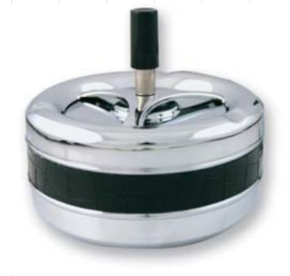Immagine di PORTACENERE DA TAVOLO SINGOLO -METAL CROMO D.13cm