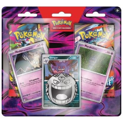 Immagine di CARTE DA GIOCO POKEMON blister 2 buste gengar, marshadow e mimikyu (V.12,90)