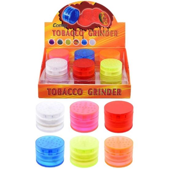 Picture of TRITATABACCO EXPO 12pz GRINDER ATOMIC PVC 4parti 50mm COLORI ASSORTITI