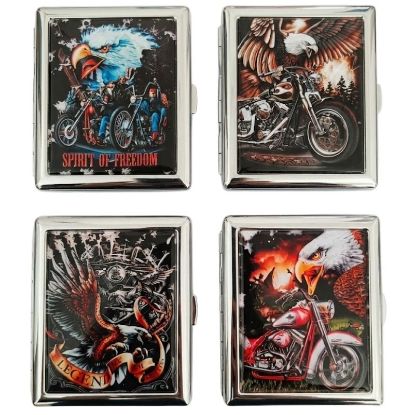 Immagine di PORTASIGARETTE SINGOLO 1pz ZORR METAL MOTORBIKE - 20sigarette
