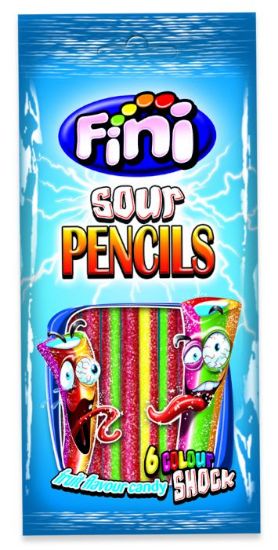 Picture of FINI CARAMELLE BUSTA 90gr 12pz SOUR PENCIL 6COLORI