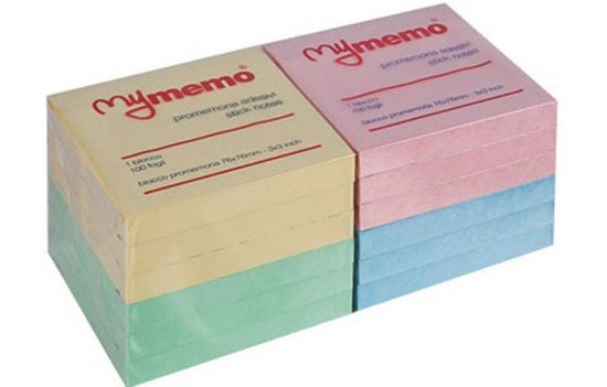 Immagine di POST-IT NOTES 76x76 12pz COLOR PASTELLO 4colori - MYMEMO