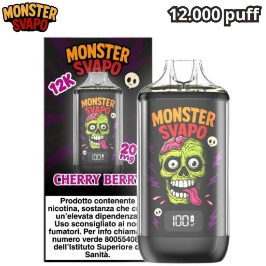 Immagine di MONSTER SVAPO KIT + POD 1pz CHERRY BERRY 10ml 20mg/ml - PLN016694